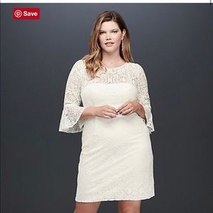 NWT Short sleeve plus lace dress with bell sleeve